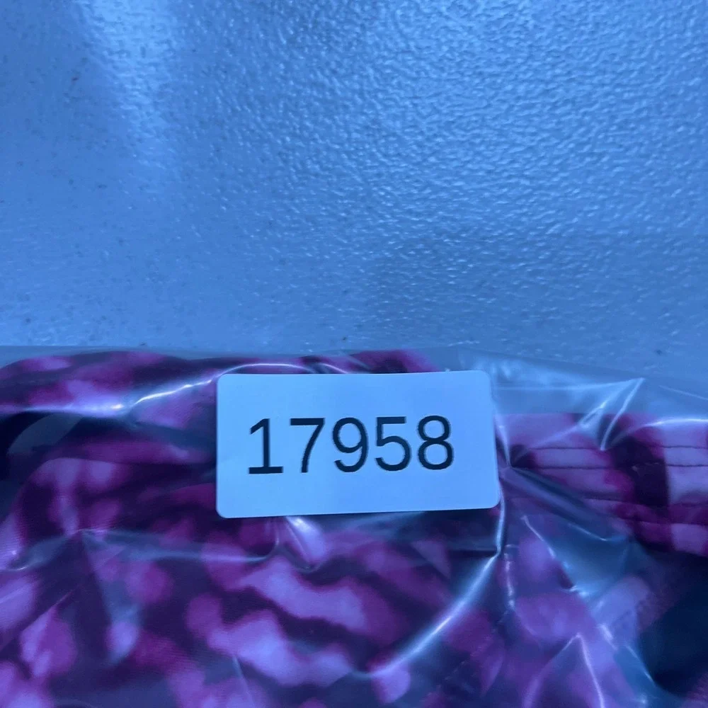 Speedo One Piece Swimsuit Womens 18 Pink Magenta Tie Dye Padded Lattice Back
